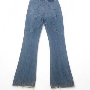 Revice Denim Starman High Rise Flare Jeans Blue Star Back Seam 26
